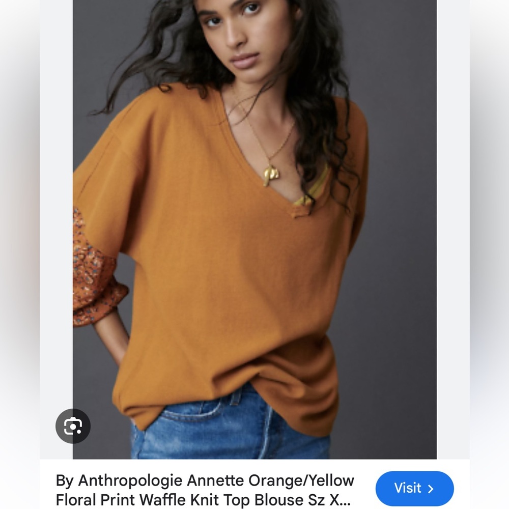 By Anthropologie Annette Top with Floral Bubble Sleeves - Picture 4 of 12